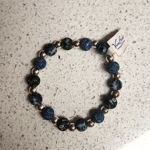 Viva Beads NWT Blue Handmade Clay Beaded Bracelet